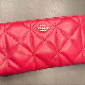 Authentic Coach Quilted Red Wallet